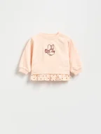 Bluzki dla niemowląt - Reserved - Bawełniana bluza Minnie Mouse - pastelowy róż - miniaturka - grafika 1