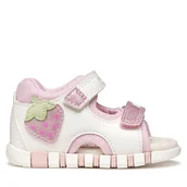 Buty dla dziewczynek - Sandały Geox B Sandal Iupidoo Gir B6517A 054GN C0406 Biały - miniaturka - grafika 1