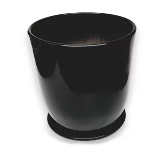 DONICA CERAMICZNA CZARNA JEDNOLITA 24 CM - Donice - miniaturka - grafika 1