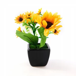 Słonecznik Sztuczny Kwiatek W Doniczce 20Cm - Sztuczne kwiaty - miniaturka - grafika 1