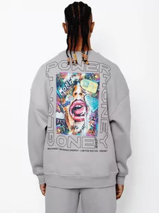 BLUZA MĘSKA OVERSIZE SZARA OZONEE MACH/M3257 - Ozonee - Bluzy męskie - miniaturka - grafika 1