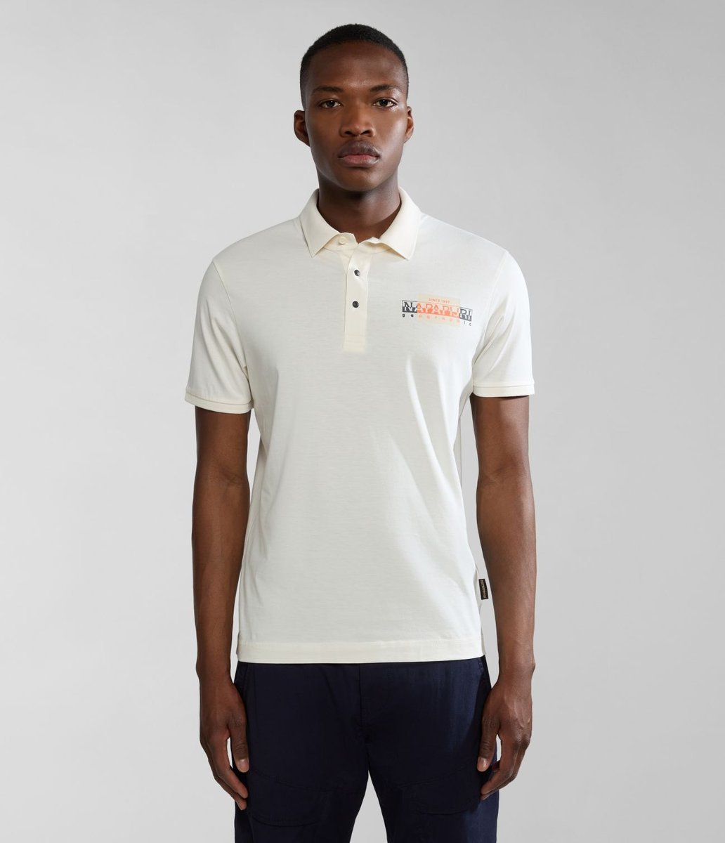 polo uomo napapijri e-smallwood np0a4hpv n1a1 white whisper