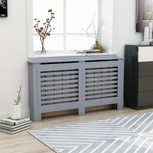 vidaXL Osłona na kaloryfer, antracytowa, 152x19x81 cm, MDF - Akcesoria grzewcze - miniaturka - grafika 1