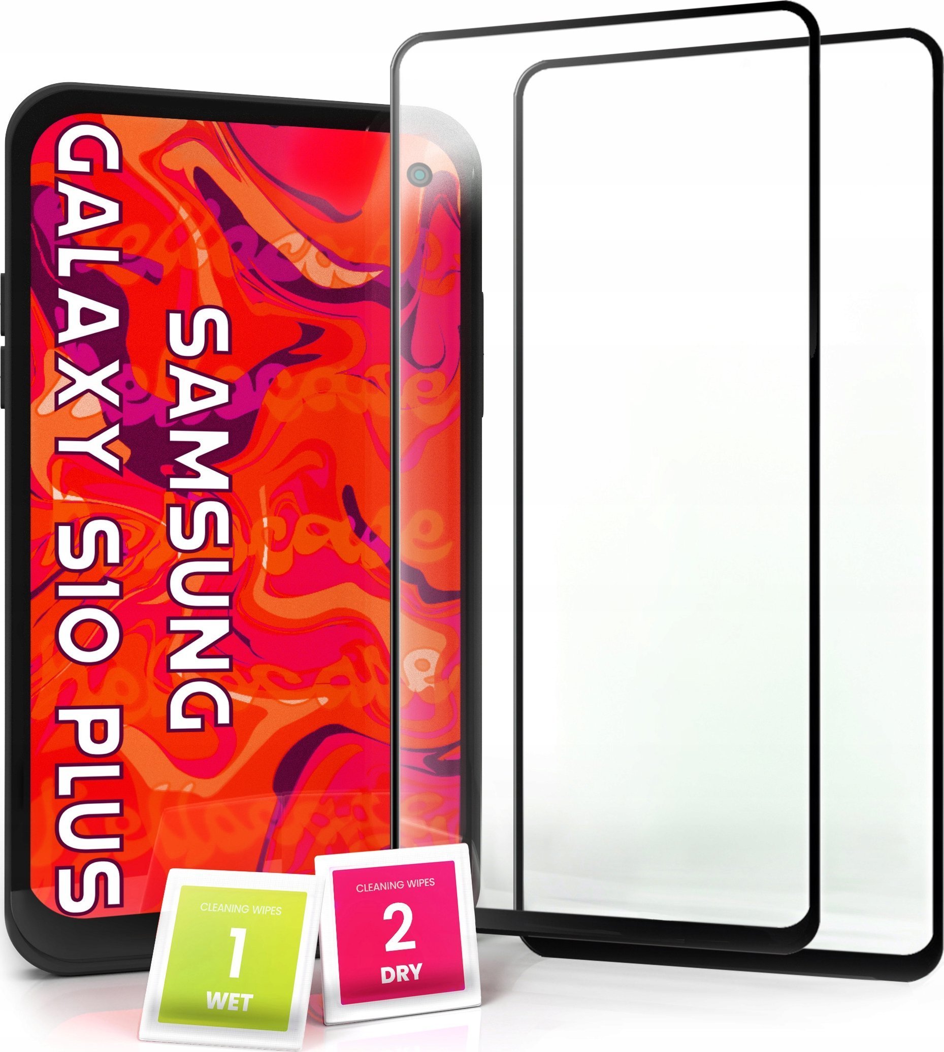 Hello Case 2-pak Szkło Hartowane do Samsung S10 PLUS Ochronne Pełne Na cały ekran 5D0