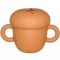 Kubki dla dzieci - MYROYS, Silikonowy kubeczek na przekąski Brązowy - miniaturka - grafika 1