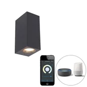 Lampy ogrodowe - QAZQA Inteligentna lampa ścienna szara z tworzywa sztucznego 2 Wi-Fi GU10 - Baleno - miniaturka - grafika 1