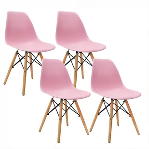Krzesła DSW Milano różowe 4 szt. - Krzesła - miniaturka - grafika 1