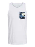 Koszulki męskie - Jack&Jones Tank top Hawaii 12269321 Biały Standard Fit - miniaturka - grafika 1