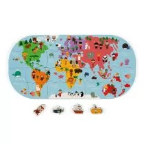 janod Puzzle do kąpieli Mapa świata 28 elementów 3 lata +, - Zabawki do kąpieli - miniaturka - grafika 1