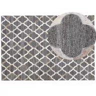 Dywany - Beliani Dywan skórzany 160 x 230 cm szaro-beżowy ROLUNAY - miniaturka - grafika 1