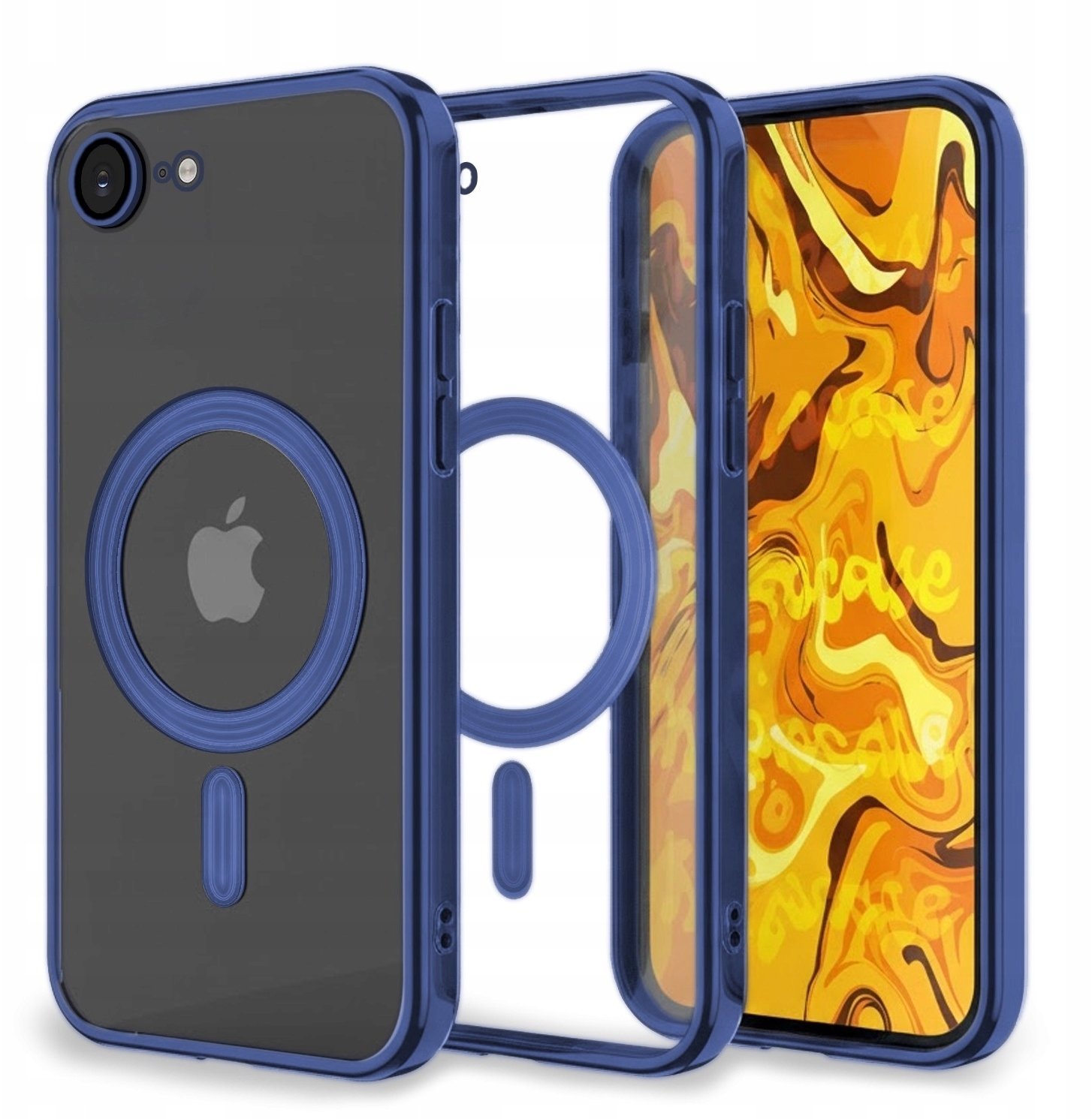 Etui Do Apple iPhone 16e Do Magsafe, Granatowe, Metal, Case, Ochronne