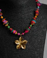 Naszyjniki - MEGA kolorowy naszyjnik z dużym kwiatem - miniaturka - grafika 1