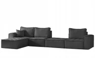 Narożniki - Narożnik modułowy XL Bohoo tkanina Raven grafitowy lewy - miniaturka - grafika 1