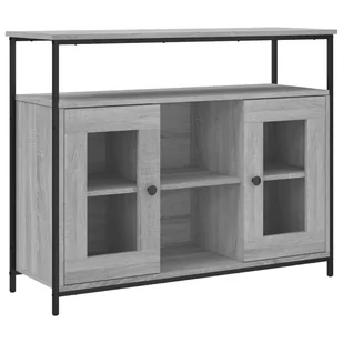 Szafka, szary dąb sonoma, 100x35x80 cm, materiał drewnopochodny Lumarko! - Szafki do salonu Szafka, szary dąb sonoma, 100x35x80 cm, materiał drewnopochodny Lumarko! - Szafki do salonu - miniaturka - grafika 3