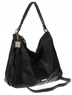 Torebki damskie - Torebka Damska Shopperka Worek Pojemna A4 Modna Duża Torba CH6624 Czarna - miniaturka - grafika 1