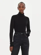 Swetry damskie - Calvin Klein Jeans Golf J20J224225 Czarny Regular Fit - miniaturka - grafika 1