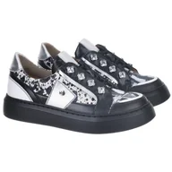 Sneakersy damskie - Sneakersy damskie Maciejka 06466-01/00-7 CZARNY+BIAŁY 38 - miniaturka - grafika 1