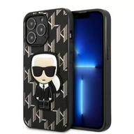 Etui i futerały do telefonów - Karl Lagerfeld KLHCP13XPMNIKBK iPhone 13 Pro Max 6,7" hardcase czarny/black Monogram Ikonik Patch - miniaturka - grafika 1