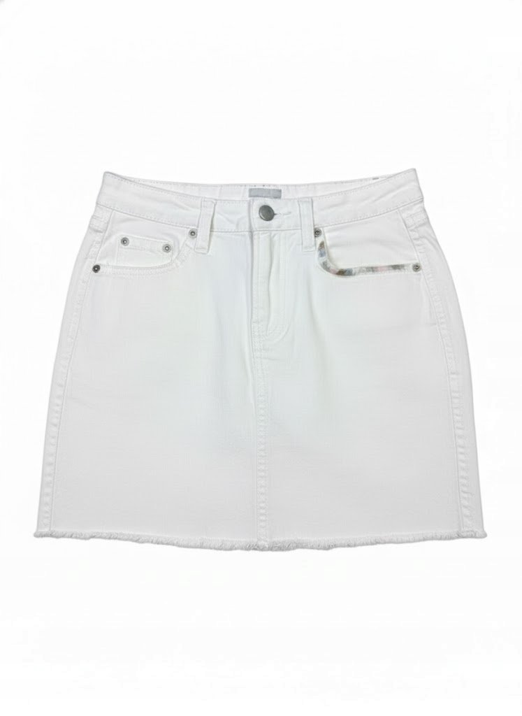 PEPE JEANS BIAŁA SPÓDNICA MINI Z BAWEŁNY ZAMEK XS XQA