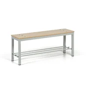 Wyposażenie sportowe i gimnastyczne - Ławka do szatni z półką na buty, siedzisko - laminat, długość 1000 mm, brzoza - miniaturka - grafika 1