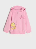 Swetry dla dziewczynek - Sinsay - Bluza z kapturem Looney Tunes - różowy - miniaturka - grafika 1
