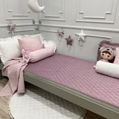 Koce i narzuty dla dzieci - AKSAMITNA PIKOWANA NARZUTA 90x160cm VELVET JAGODOWA - miniaturka - grafika 1