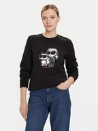 Bluzy damskie - KARL LAGERFELD Bluza A4W20045 Czarny Regular Fit - miniaturka - grafika 1