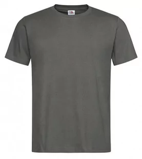 Ciemny Szary Bawełniany T-Shirt Męski Bez Nadruku -STEDMAN- Koszulka, Krótki Rękaw, Basic, U-neck - Stedman - Koszulki męskie - miniaturka - grafika 1