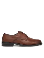 Półbuty męskie - Tommy Hilfiger Półbuty Core Hilfiger Leather Shoe FM0FM05375 Brązowy - miniaturka - grafika 1