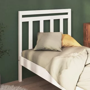 Lumarko Wezgłowie łóżka, białe, 95x4x100 cm, lite drewno sosnowe - Inne meble do sypialni - miniaturka - grafika 1