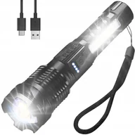 Latarki - Latarka Taktyczna Led Mocna Akumulatorowa Szperacz Czerwona Niebieska Zoom - miniaturka - grafika 1