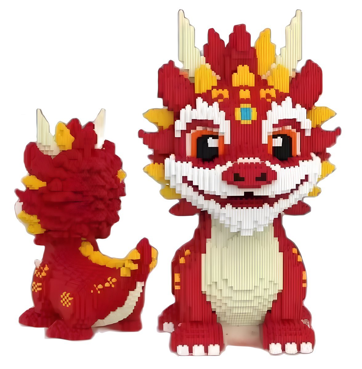 Klocki konstrukcyjne czerwony smok z klocków dinozaur dragon dla dziecka chłopca 6011 el.