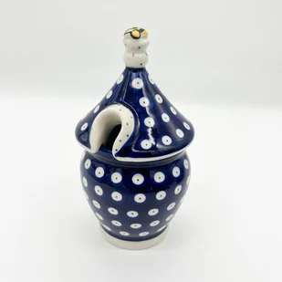 Ręcznie wykonany pojemnik na miód z ceramiki bolesławieckiej. - Pojemniki kuchenne - miniaturka - grafika 1