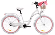 Rowery - Goetze, Rower Miejski Style 26" Alu 3 Biegi Błękit Biały Róż, Kosz - miniaturka - grafika 1