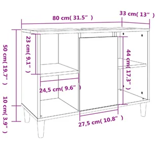 Szafka pod umywalkę, brązowy dąb, 80x33x60 cm Lumarko! - Toaletki - miniaturka - grafika 12