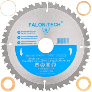 Tarcza tnąca wielozadaniowa 180x32 T40 + adaptery FALON-TECH - Tarcze do pił - miniaturka - grafika 4