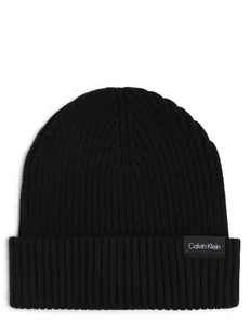 Calvin Klein - Czapka męska z dodatkiem kaszmiru, czarny - Czapki męskie - miniaturka - grafika 1