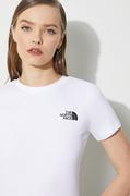 Koszulki sportowe damskie - The North Face t-shirt bawełniany W S/S Redbox Slim Tee damski kolor biały NF0A87NMFN41 - miniaturka - grafika 1