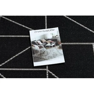 DYWAN SZNURKOWY SIZAL FLOORLUX 20605 black / silver TRÓJKĄTY, GEOMETRYCZNY Czarny, 60x110 - Dywany - miniaturka - grafika 1