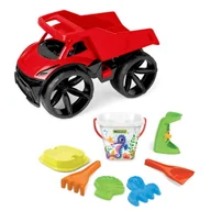 Zabawki do piasku - Czerwona Duża Wywrotka WADER Maximus komplet do piasku 7 el dla dzieci - miniaturka - grafika 1