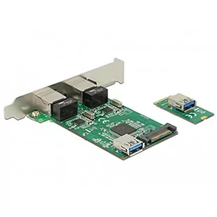 Delock Conv M.2 B+M St>2xGiga LAN LP (63425) - Pozostałe akcesoria sieciowe - miniaturka - grafika 1