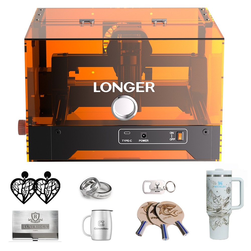 LONGER RAY5 MiniS 3 5W Enclosed Laser Engraver Class 1 Safety Protection 0 04mm Precision 12000mm/min Speed 130×140mm Work