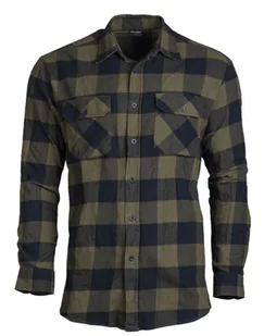Mil-Tec Koszula "Drwala" Flanelowa Czarna/Oliwkowa - 4XL - Koszule męskie - miniaturka - grafika 1