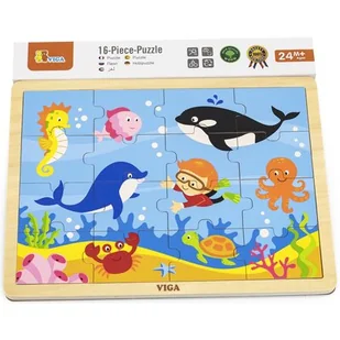 VIGA 51451 Puzzle na podkładce 16 elementów - ocean - Puzzle - miniaturka - grafika 1