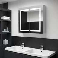 Szafki łazienkowe - vidaXL Szafka łazienkowa z lustrem i LED, 80 x 12,2 x 68 cm - miniaturka - grafika 1