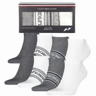 Skarpetki męskie - Tommy Hilfiger Skarpety Męskie Giftbox 4pary 43-46 Stopki Biały Szary - miniaturka - grafika 1