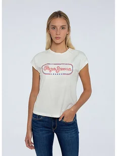 Pepe Jeans Koszulka w kolorze białym - Koszulki i topy damskie - miniaturka - grafika 1
