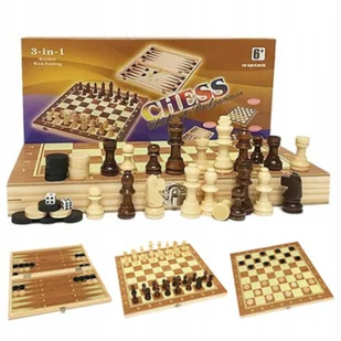 Gry Planszowe 3W1 Rodzinne Klasyczne Szachy Warcaby Tryktrak 623A - Gry planszowe Gry Planszowe 3W1 Rodzinne Klasyczne Szachy Warcaby Tryktrak 623A - Gry planszowe - miniaturka - grafika 1