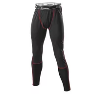 Koszulki męskie - LÖFFLER Męskie HR. Windstopper spodnie sportowe Transtex Light, czarne/czerwone, 48 - miniaturka - grafika 1