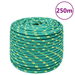 vidaXL Linka żeglarska, zielona, 14 mm, 250 m, polipropylen - Pasmanteria - miniaturka - grafika 1